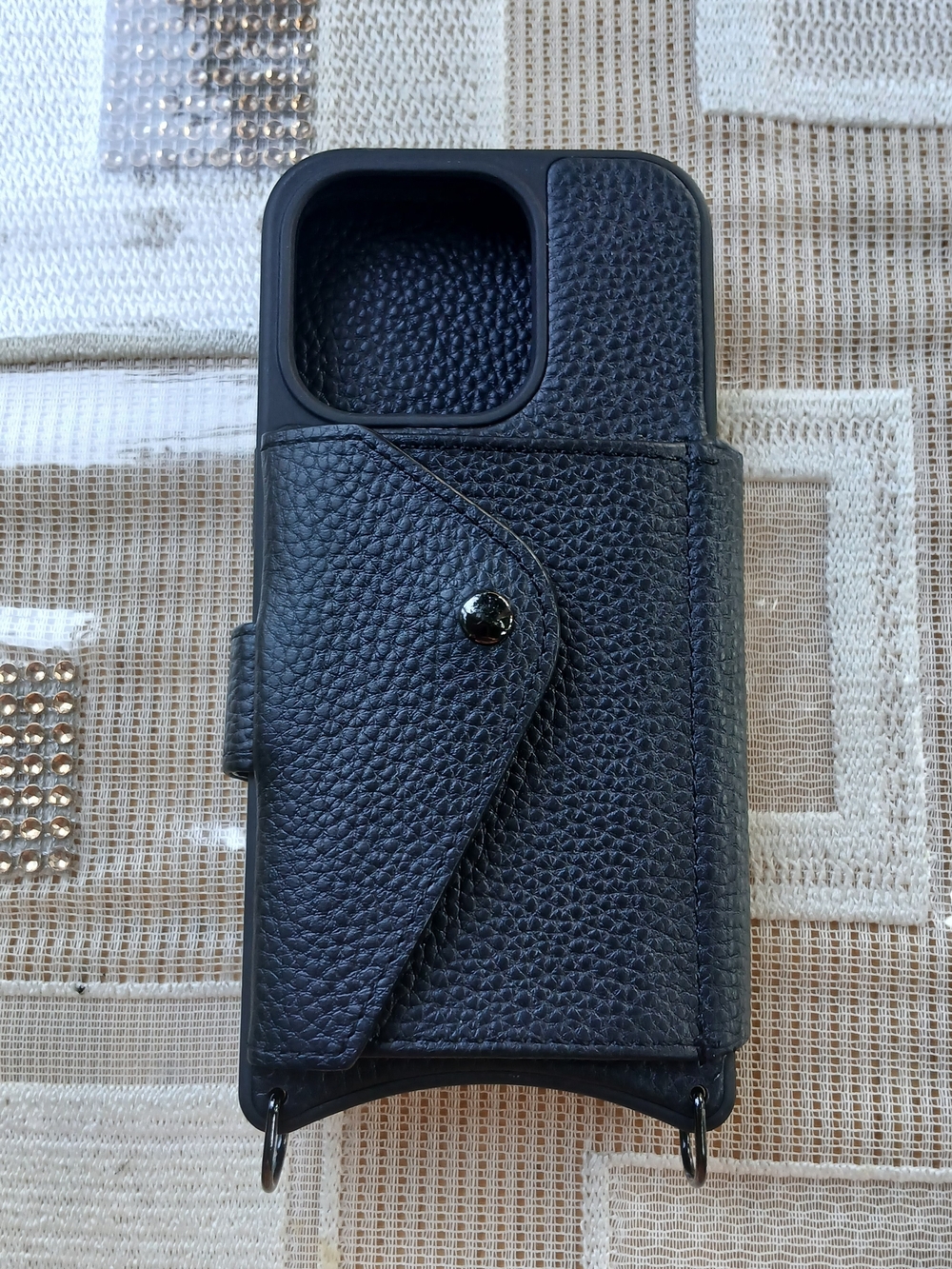 Bandolier Phone case  leather iphone 15pro with card holder without strap